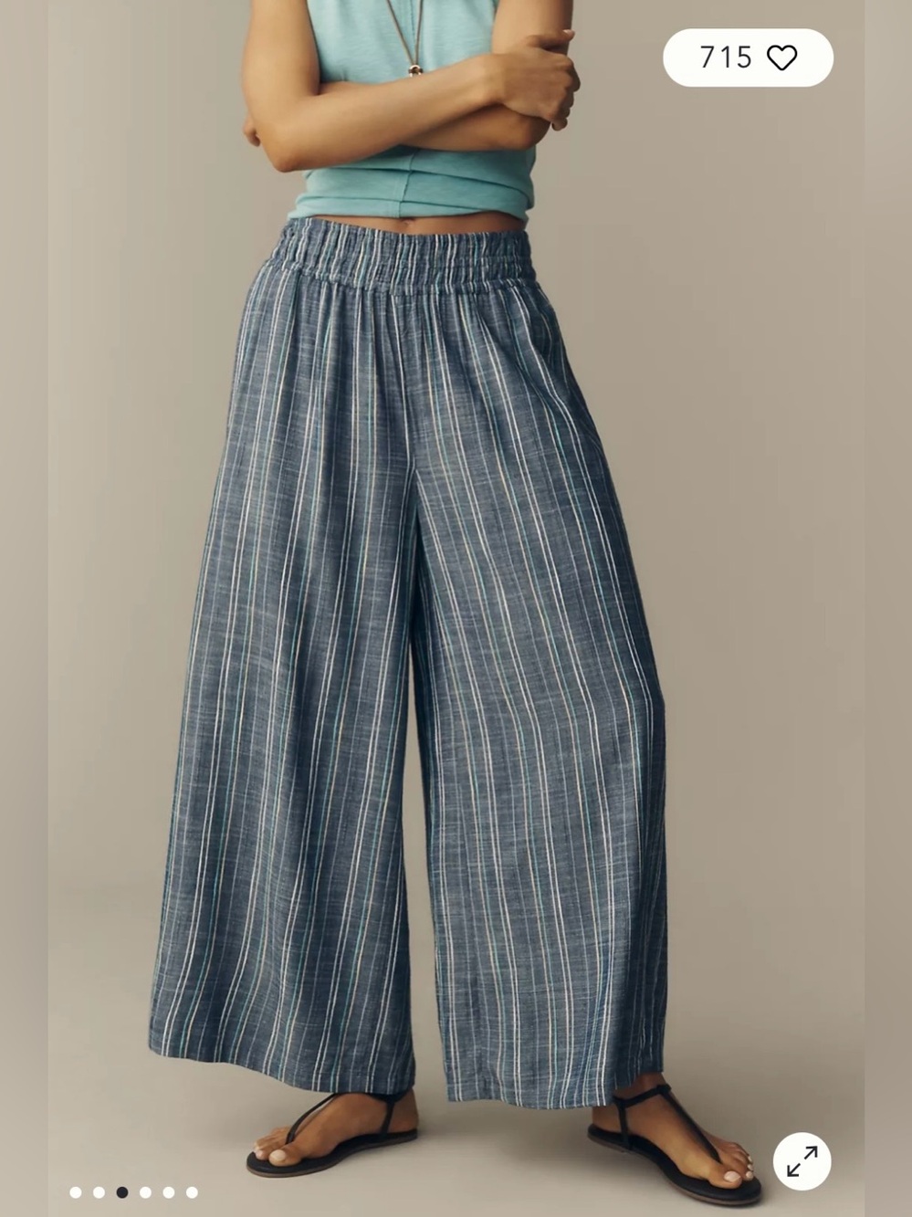 Anthropologie Somerset Pull on Pants in Blue Pattern Size S. NWT